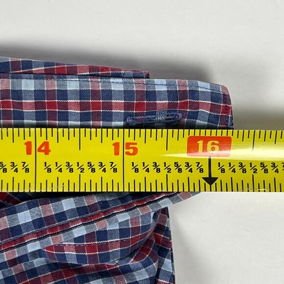 Brooks Brothers Casual Shirt Non-Iron Red and Blue Check Long-Sleeve Button-Down - Picture 6 of 11